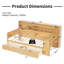 Lit de jour simple en bois avec tablettes de rangement, lit multifonctionnel avec 2 tiroirs de rangement et bureau d'étude, naturel