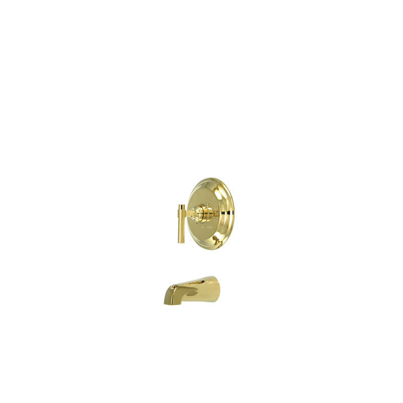 Milano Single Handle Wall Mounted Tub Spout, Polished Brass