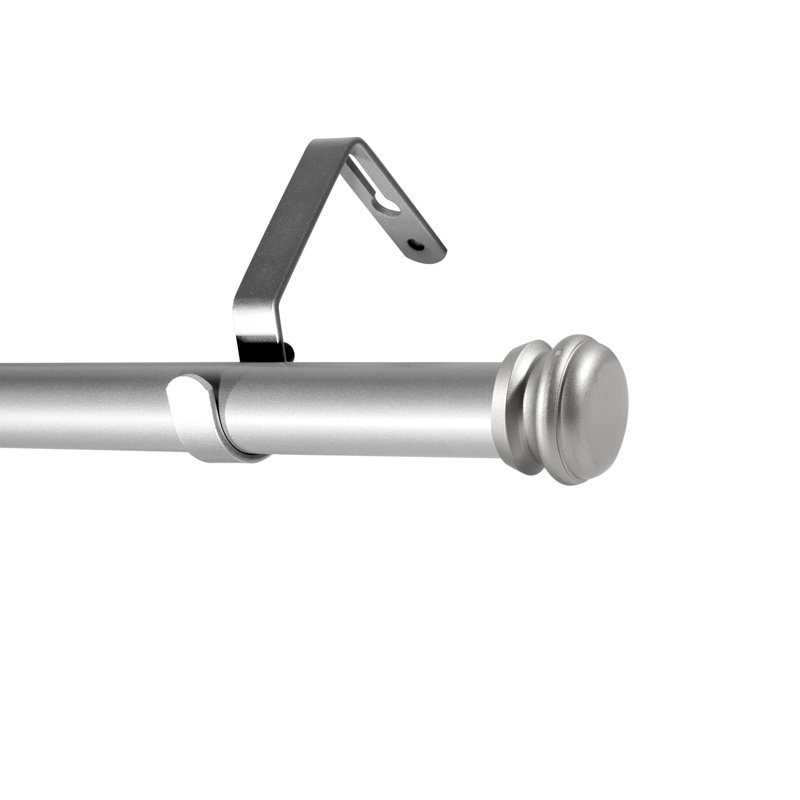 Evica 1'' Dia Adjustable Length Single Curtain Rod, 28" - 48", Silver
