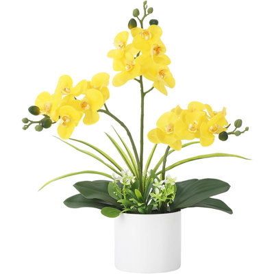 Fleurs d'orchidée Phalaenopsis artificielle mauve, décor de fausse orchidée de film pour la maison, le bureau et les centres de mariage, arrangement d'orchidée en soie Real Touch dans un vase