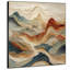 Très grand art mural imprimé sur tissu - Montagnes abstraites orange et vertes, décoration de salon moderne - "Assemblage requis du cadre (cadre non fini)"-130842059