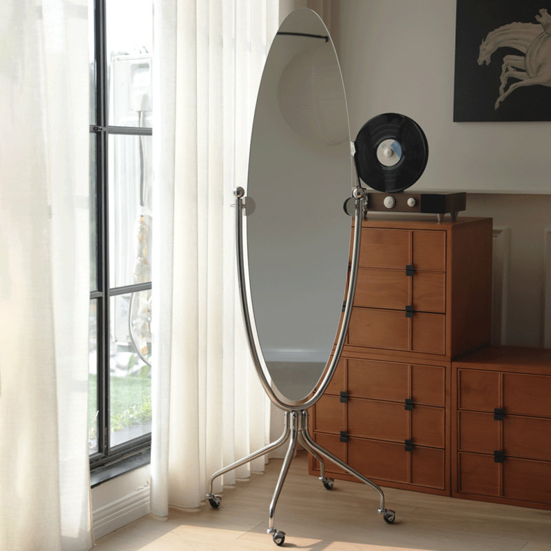 Miroirs ovales en acier inoxydable