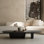 Table basse moderne, moderne, ovale, en bois, minimaliste, industrielle, noire, pour salon, bureau, salon