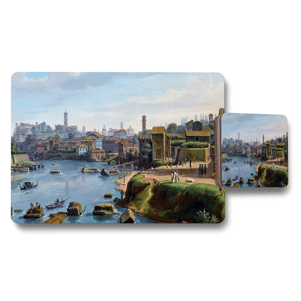 Cityscape River View Placemat And Coaster Set Artwork