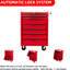 Coffre à outils à roulettes rouge 7 - Chariot en métal avec système de verrouillage pour garage, entrepôt de bureau,