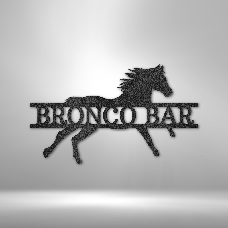 Décoration murale en acier personnalisée, monogramme de cheval Sprint, H 14,25 po x l 14,5 po x P 0,5 po, Oui, Noir