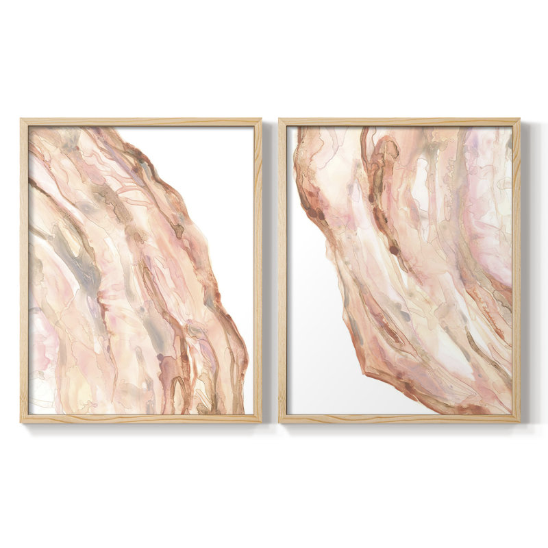 Rose Quartz I - impression encadrée de qualité supérieure - prête à être accrochée - aucun clou requis - aucun clou requis