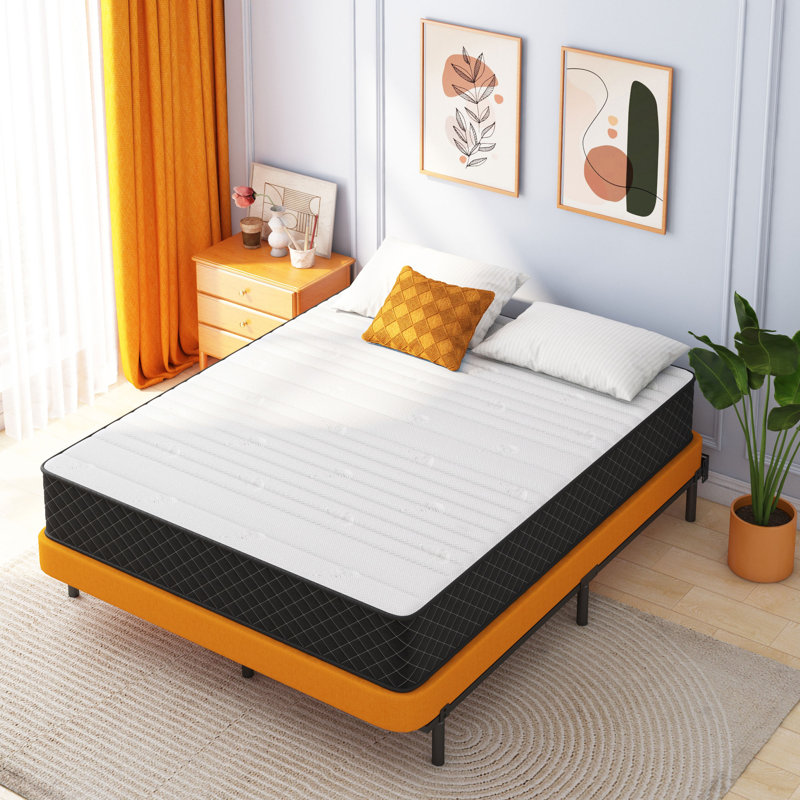 Alwyn Home Innerspring Mattress Medium Hybrid Mattress in a box With Certipur-US Certified Pocket Spring, Pressure Relief, and Motion Isolation