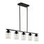 Luminaire suspendu 5 lumières pour îlot de cuisine avec abat-jour en verre transparent, hauteur réglable-128940655