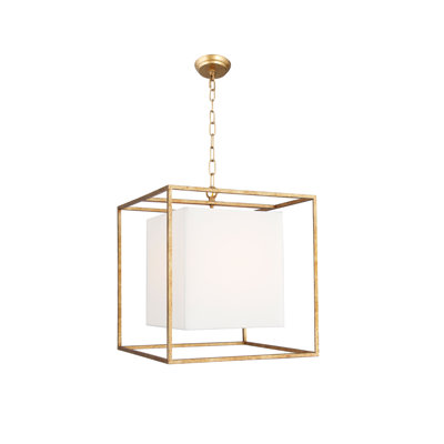 Luminaire suspendu carré lanterne 1 lumière Lisette