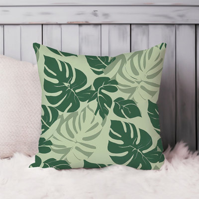 Botanical Monstera Leaves Leaf Pattern IV Botanicals Monstera Leaf Pillow Cover