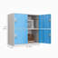 Armoire casier en métal bleu 4 portes avec serrure à clé