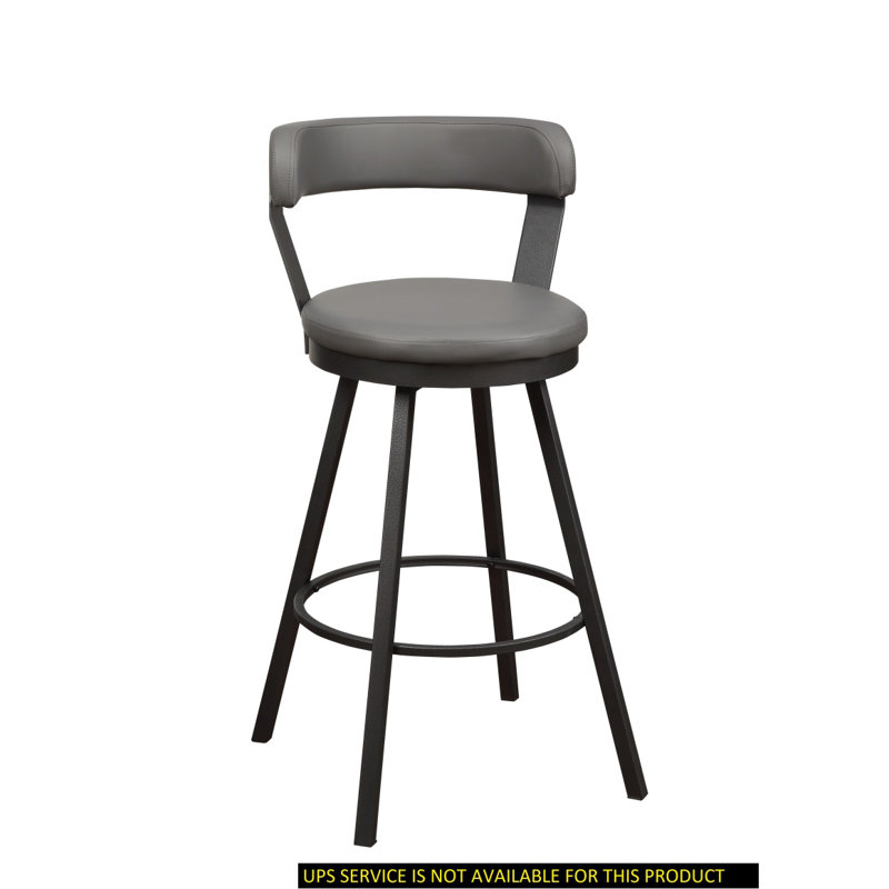 Ensemble de chaises de pub en similicuir rembourrées en métal avec ensemble de 2 chaises pivotantes à 360 degrés, Gris