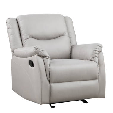 Manual Glider Recliner Swivel Rocking Chair with Lumbar Pillow Cup Holders Latitude Run Leather Type: Brown