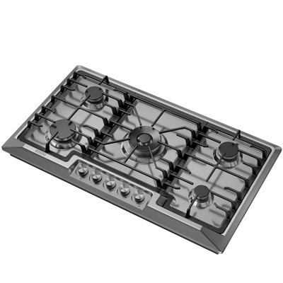 36 In. 5 Burners Recessed Gas On Glass Cooktop In Stainless Steel With Lp Convertible - Csa Certified - Kitchen Stove