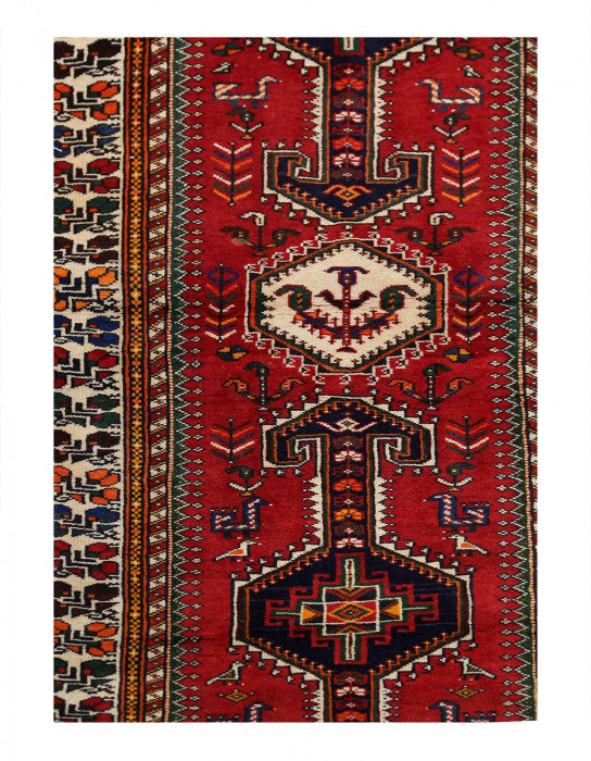One-of-a-Kind 3'2"x13'1" Area Rug in Rust/Navy Blue/Beige