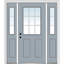 Porte d'entrée pré-montée lisse en fibre de verre peinte 9-Lite avec deux panneaux latéraux-46030332-46030338-46030333