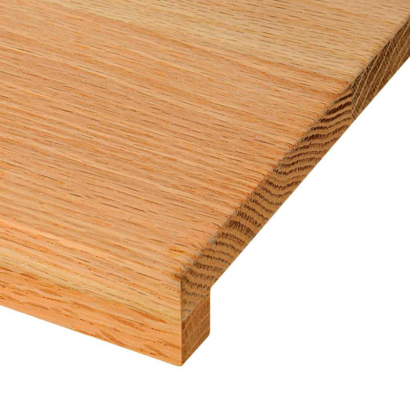 Appuis de fenêtre 2 pièces en bois de chêne massif clair, H 0,8 po x l 27,6 po x P 9,8 po, Brun