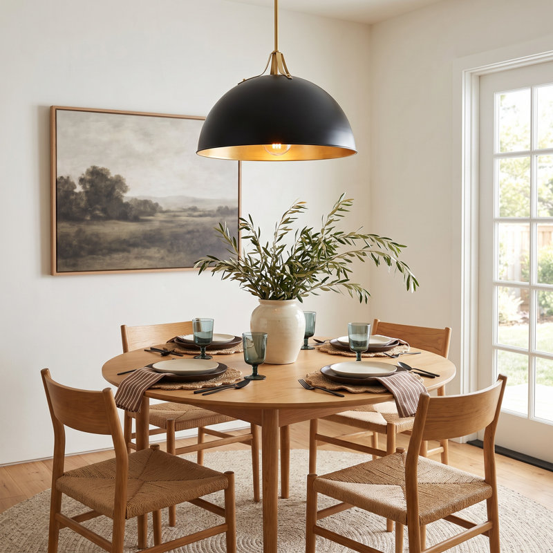 Carlyn 3 - Light Dome Pendant, Black/Gold, 3 Lights