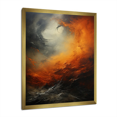 Lauana " Orange Storm Force Of Nature I " Mixed Media Print