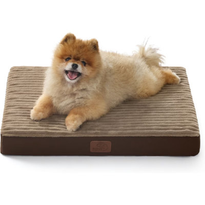 Bedsure ComfyFleece Cozy Crate Dog Bed for Large Dogs & Puppies, Orthopedic Egg Crate Foam with Removable Machine Washable Cover