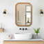 Miroir fonctionnel de 29,72 po x 19,69 po avec armoire, armoire de salle de bain murale en bois avec miroir et tablettes réglables, miroir mural avec rangement pour salle de bain