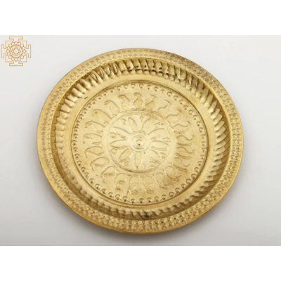 Petite assiette à motif floral en laiton 6 po