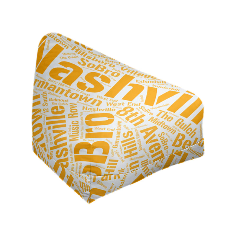 Classic Bean Bag, 42" H x 38" W x 29" D, Orange Polyester Blend, Nashville