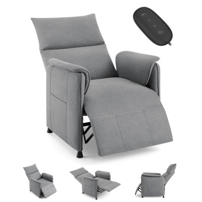 Fauteuil inclinable électrique avec fonction mémoire, fauteuil à bascule inclinable en cuir et tissu PU avec accessoires latéraux