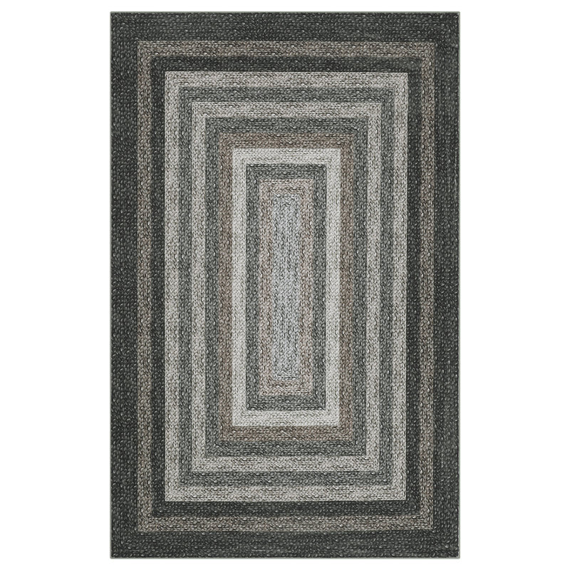 Machine Washable Entryway Rugs Braided Printed Stain Resistant Soft Floor Mat Non-Slip Indoor Farmhouse Throw Carpet for Bathroom