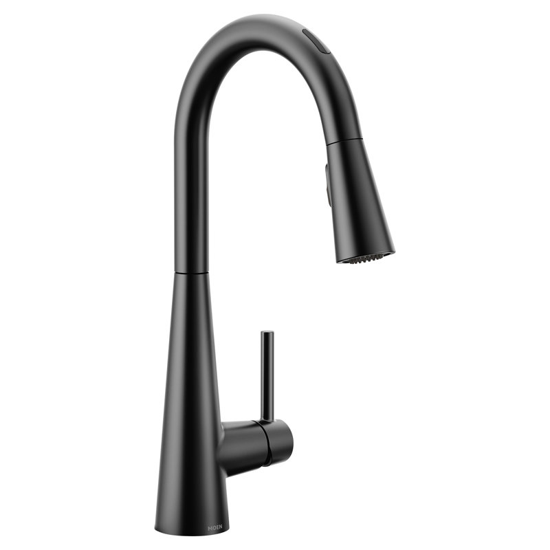 Sleek Smart Touchless Single Handle Kitchen Faucet with Power Clean, Matte Black