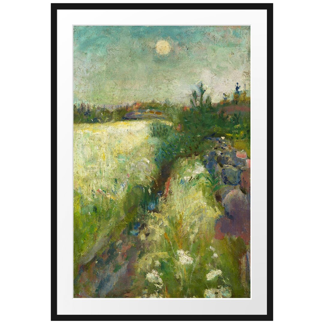 Gerahmter Kunstdruck Flowery Pasture in Veierland von Edvard Munch