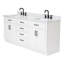 Tidworth Solid Wood Double Bathroom Vanity with 1.5' Carrara Marble Top-2024047429-2071002145-2068250691