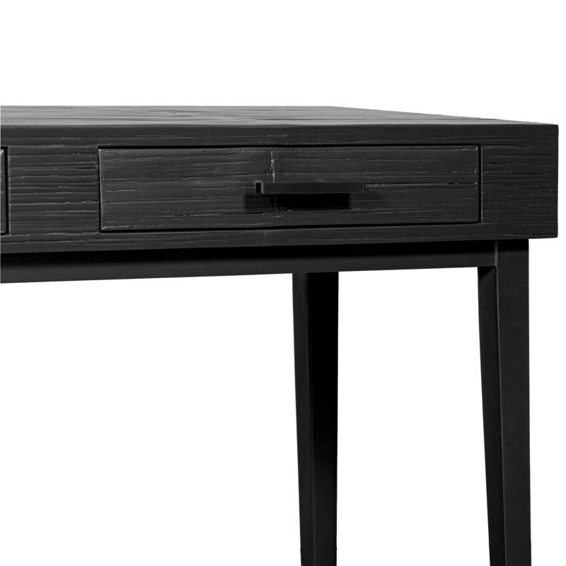 Andros Solid Wood Writing Desk, Black