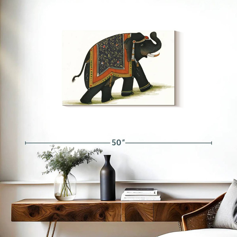 Inde Éléphant I lumière, H 20 po x l 30 po