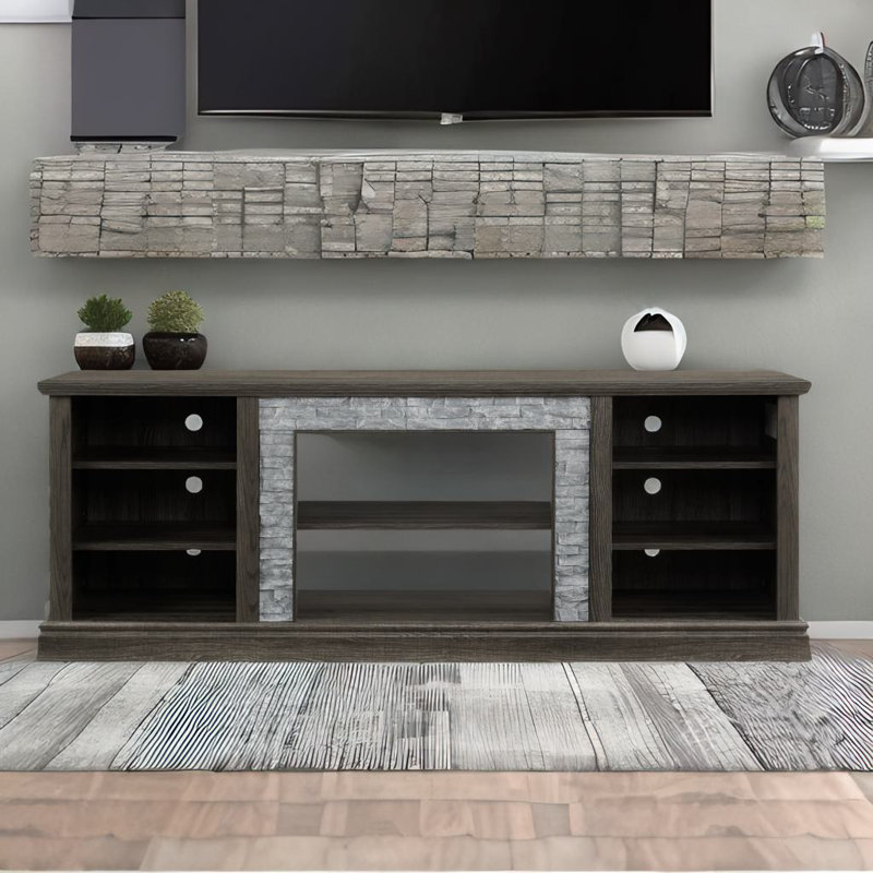 Crédence de rangement l 70,12 po Cadhan, Gris