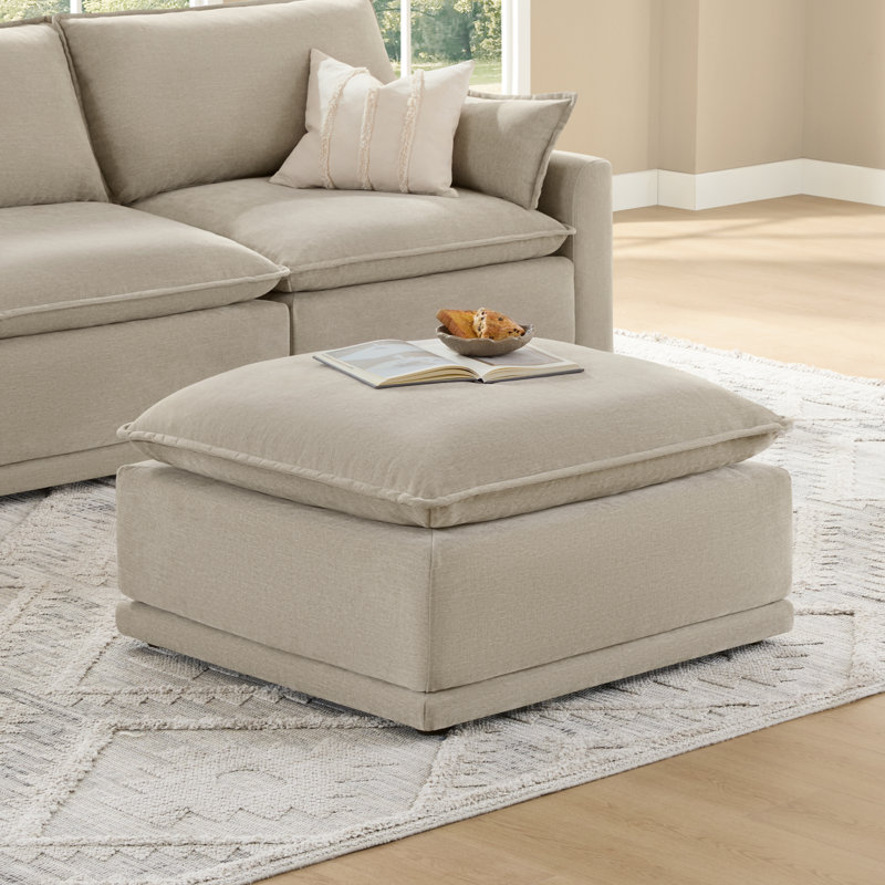 Repose-pieds rembourré Elysian Cloud, Taupe