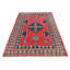 Tapis oriental tribal moderne à motif géométrique rouge unique 4 x 6 One-of-a-Kind