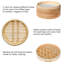  Bamboo Steamer Basket 25cm with Chopsticks, Tongs, 50 Paper Liners - 2-Tier Food Steamer for Cooking Dumplings Vegetables