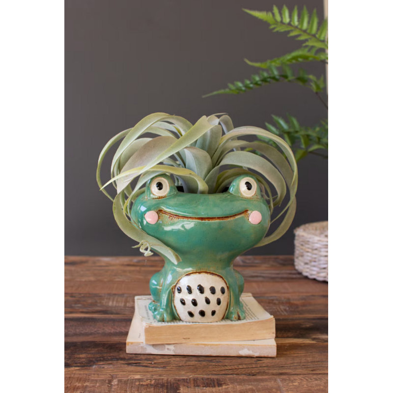  Animal Shaped Ceramic Planter – Frog – 8" Tall