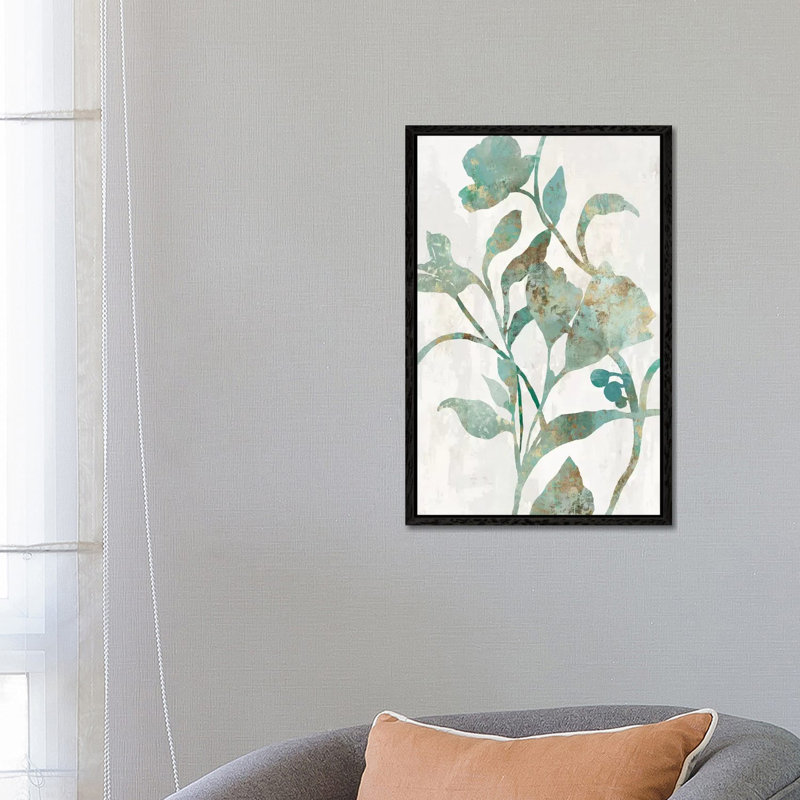 Rustic Flower II by Asia Jensen - Painting on Canvas, Black Framed, 66.04cm H x 45.72cm W x 3.81cm D