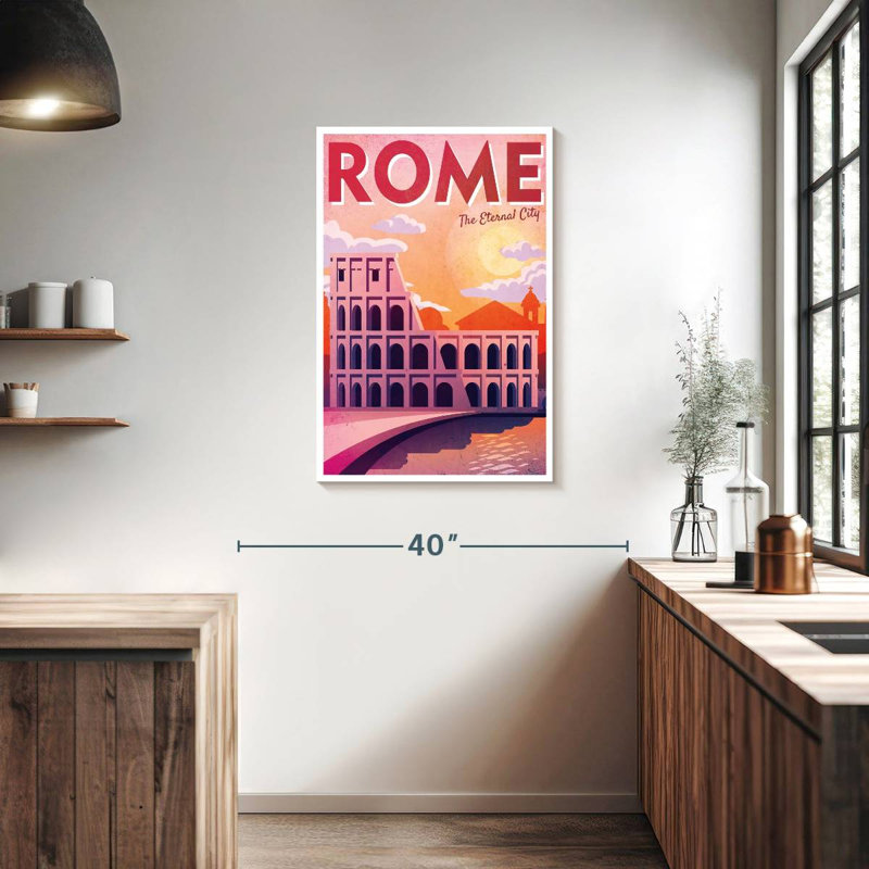 Affiche rétro de Rome, Rome, H 36 po x l 24 po
