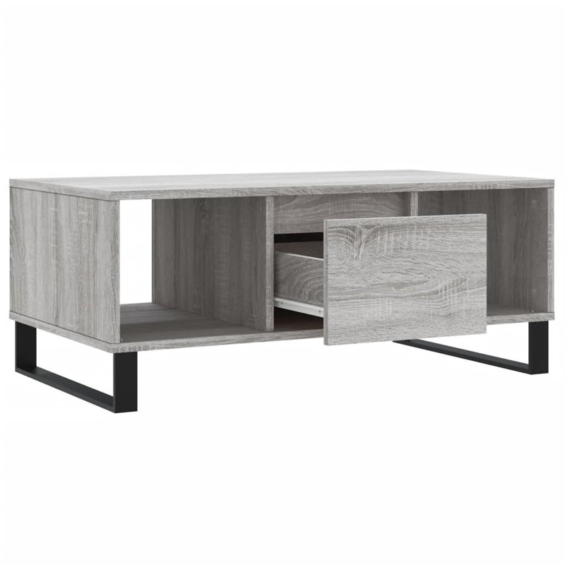 Aldrik Sled Coffee Table with Storage, Grey Sonoma