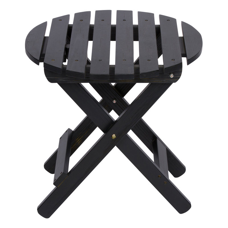 Ensemble de chaises Adirondack pliantes en bois massif avec table Candias, Noir