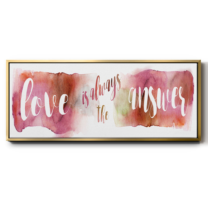 «Love is the Response» - Toile encadrée, H 12 po x l 30 po