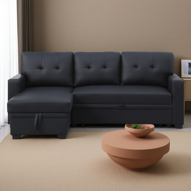 Canapé modulaire convertible rembourré avec méridienne coulissante