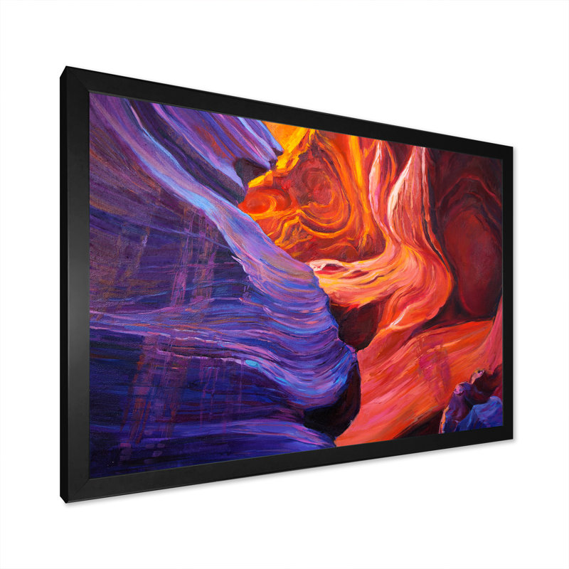 Grand Canyon - reproduction d'art sur toile, Cadre photo noir, H 8 po x l 12 po x P 1 po