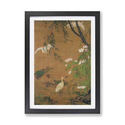 Autumn Egrets & Hibiscus by Lu JI - Single Picture Frame Painting