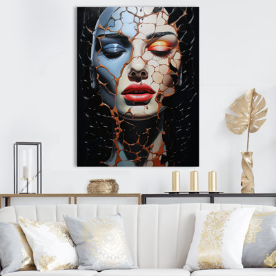 Volcans, roches sur femme, portrait I - mode femme, art mural