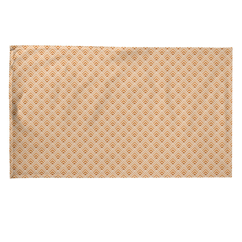 Torchon à motif géométrique inversé, Orangé, Polyester sergé